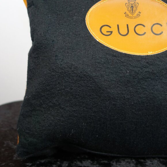Vintage 1970's Gucci Felt & Faux Leather Shopping Tote Bag, Sz 13.75 in x 13 in - Picture 9 of 16